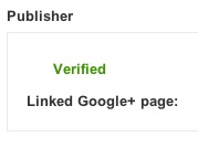 Google+ page publisher markup verified