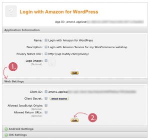 Login with Amazon Application Information