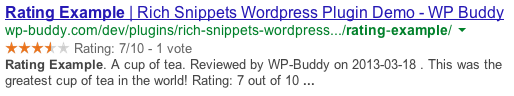 Rich Snippets Example in Search Results