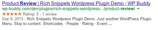 Rich Snippets Review Example