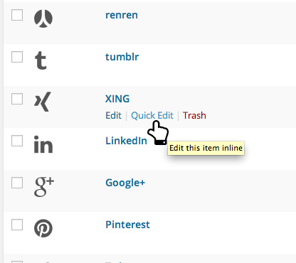 Quick Edit of Social Buttons